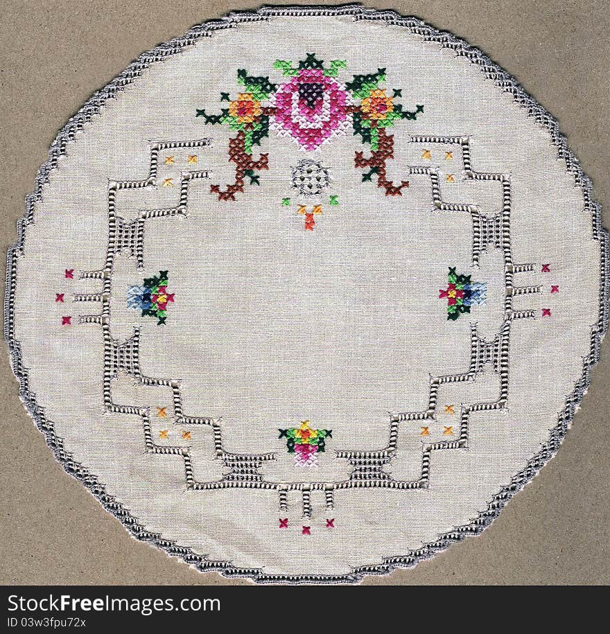 Handmade embroidery placemat