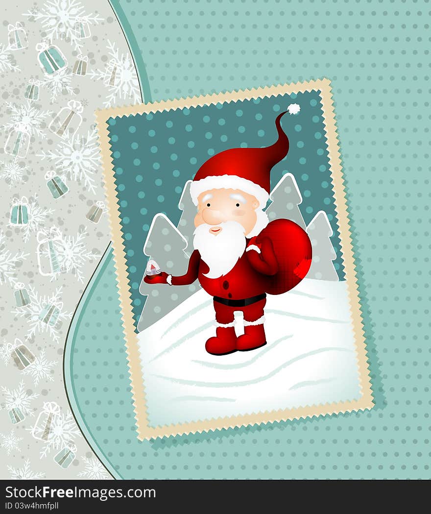 Vintage X-mas card with Santa Claus | EPS10 Compatibility Required