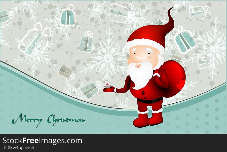 Vintage X-mas card with Santa Claus | EPS10 Compatibility Required