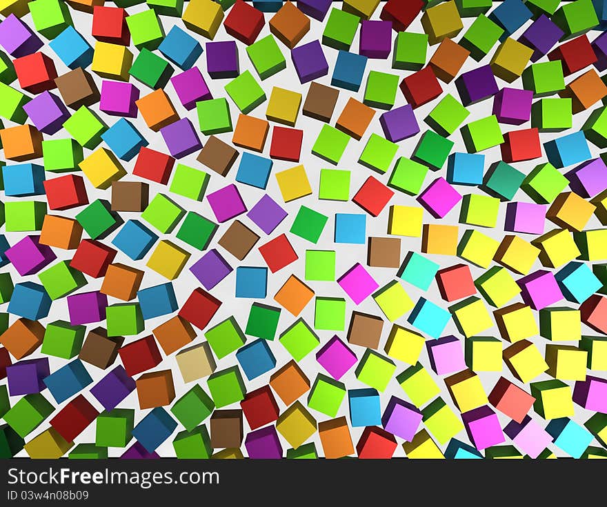 Abstract background - different color cubes