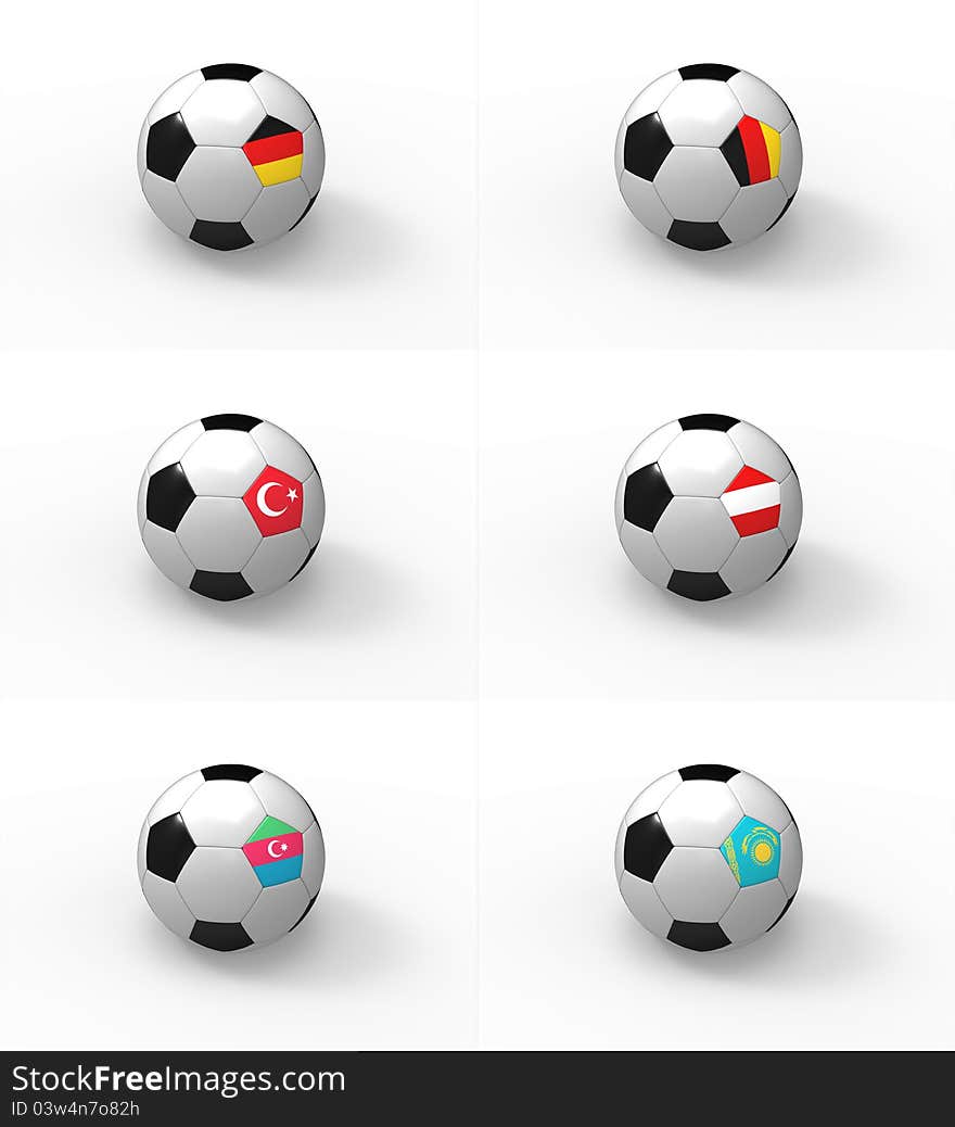 Euro 2012, soccer ball with flag - Group A