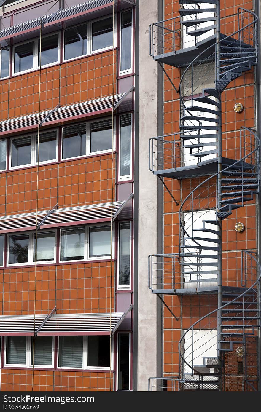 External metallic staircase