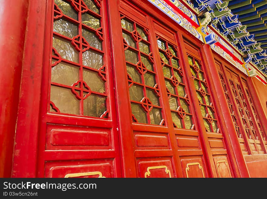 The  Red  door  of   Chinese  temple. The  Red  door  of   Chinese  temple.