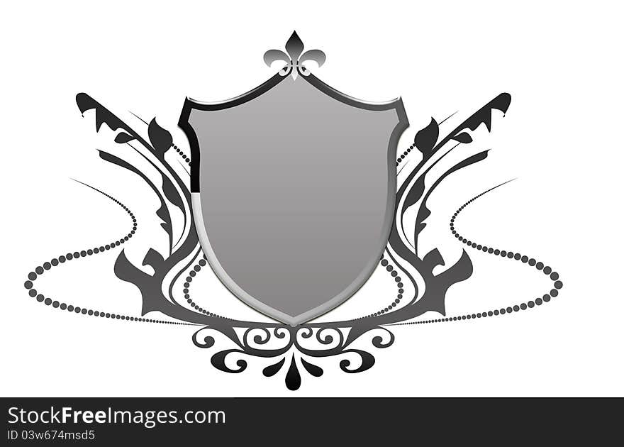 Beautiful shield with floral elements