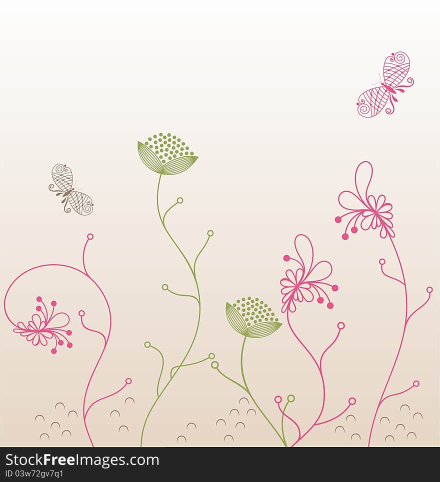 Flowers fantasy. Cute background for your text.