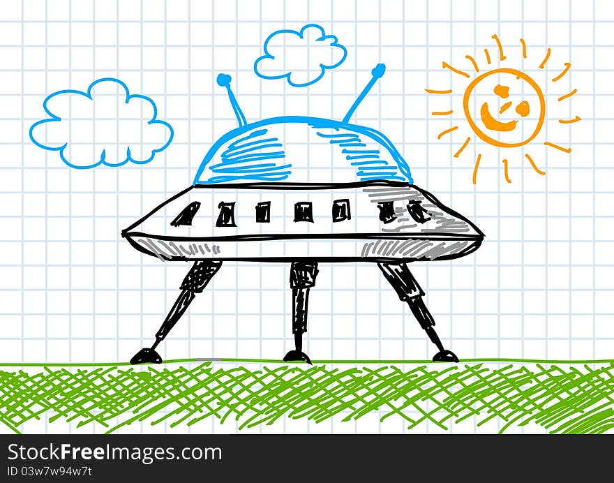 Drawing of spacecraft