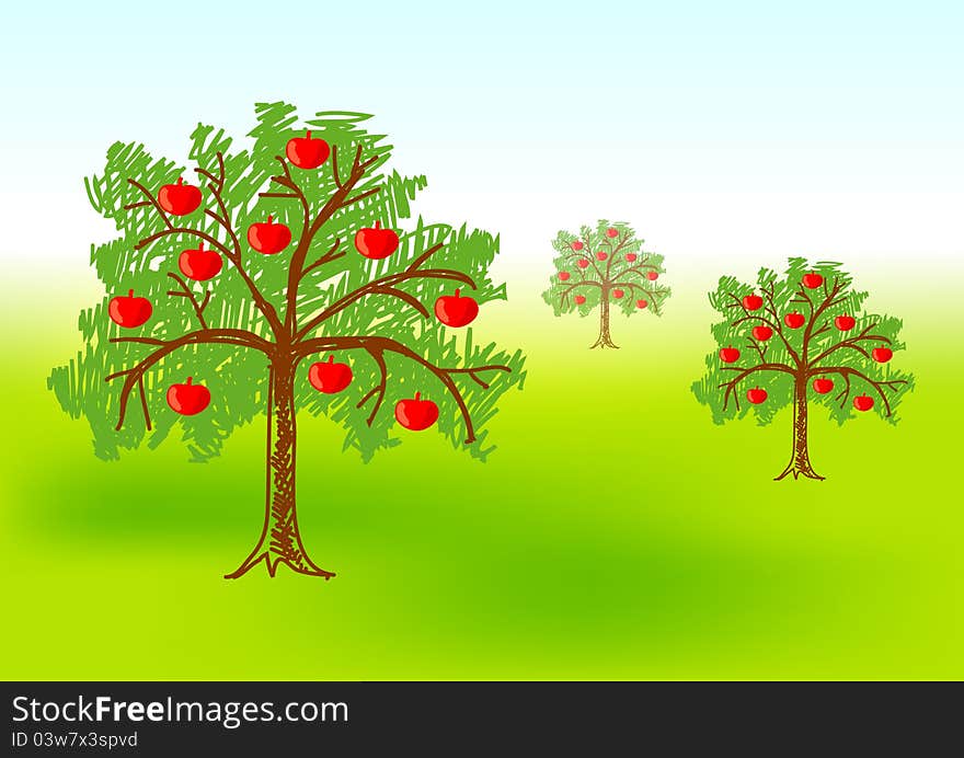 Three Apple-trees