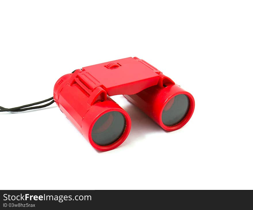 Red Binoculars on white background