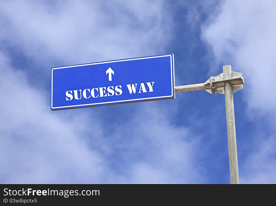 Success Topic Sign Post Against Blue Sky