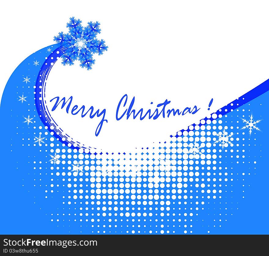 White-blue christmas background with snowflakes