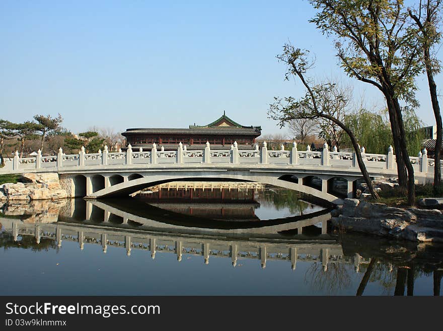 This is a picture of Chinese stone arch bridge. This is a picture of Chinese stone arch bridge.