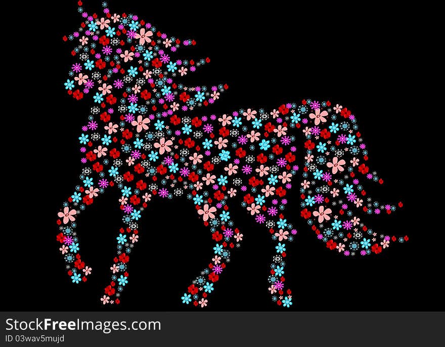 Floral horse