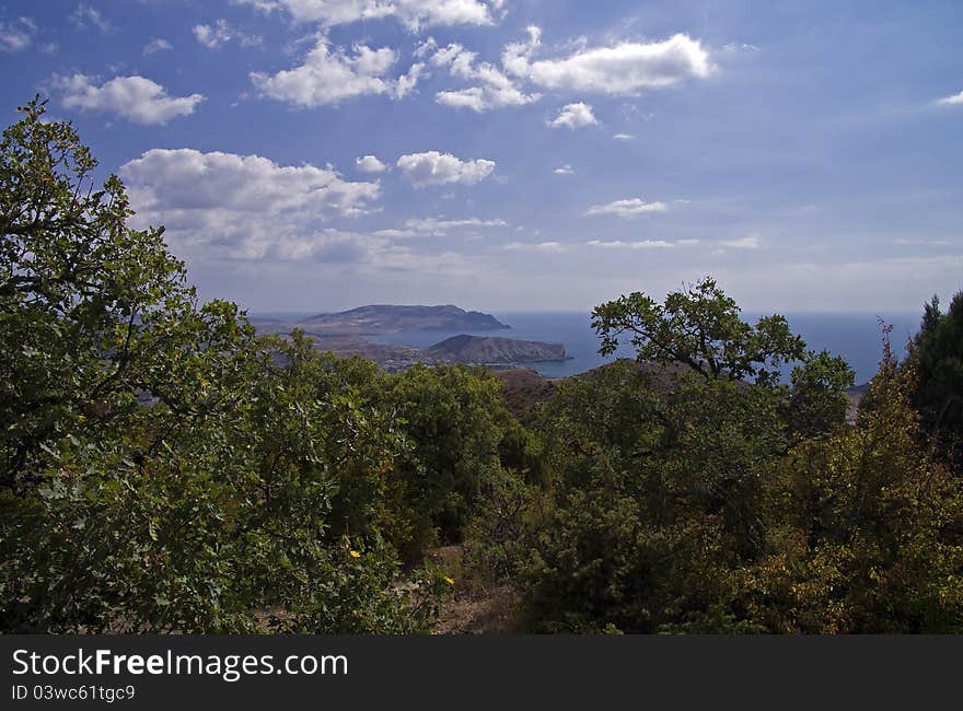 Sea view from the hillside. Sea view from the hillside