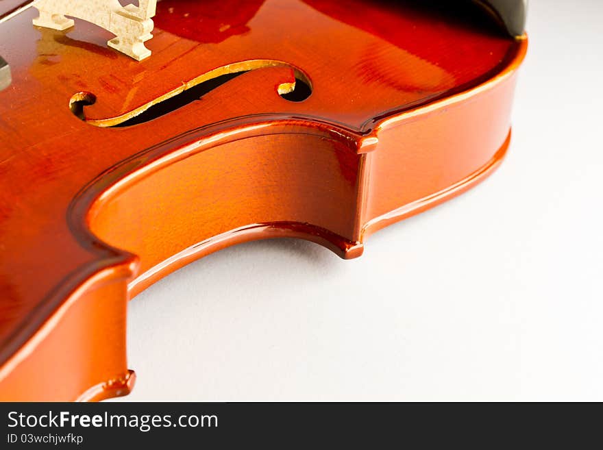 Close up violin isolated on white background. Close up violin isolated on white background