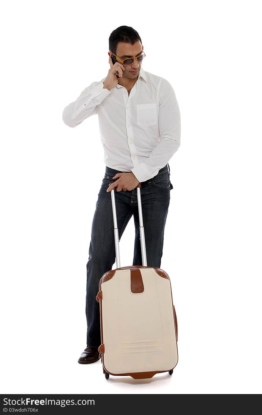 Business man waiting for his flight. Business man waiting for his flight