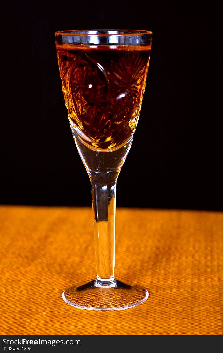 Glass of brandy or congac isolated in the white backround