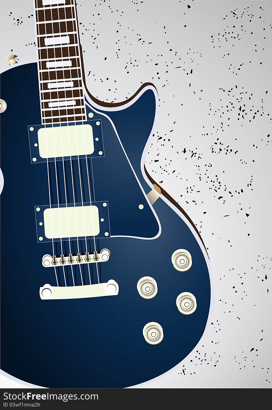 Electric vector guitar on white background. Electric vector guitar on white background