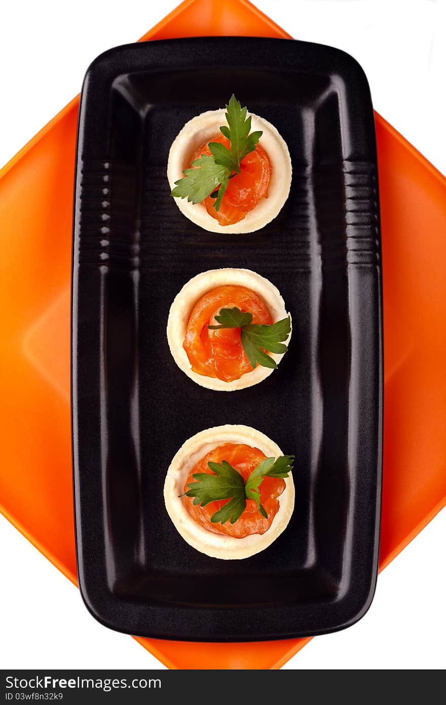 Canape with smoked salmon