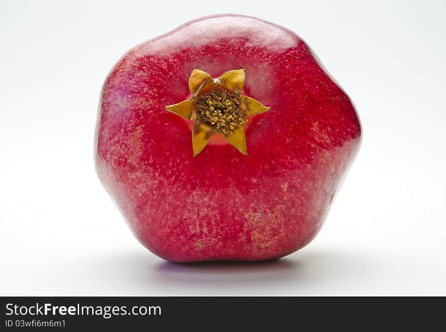 Closeup of a red pomegranate