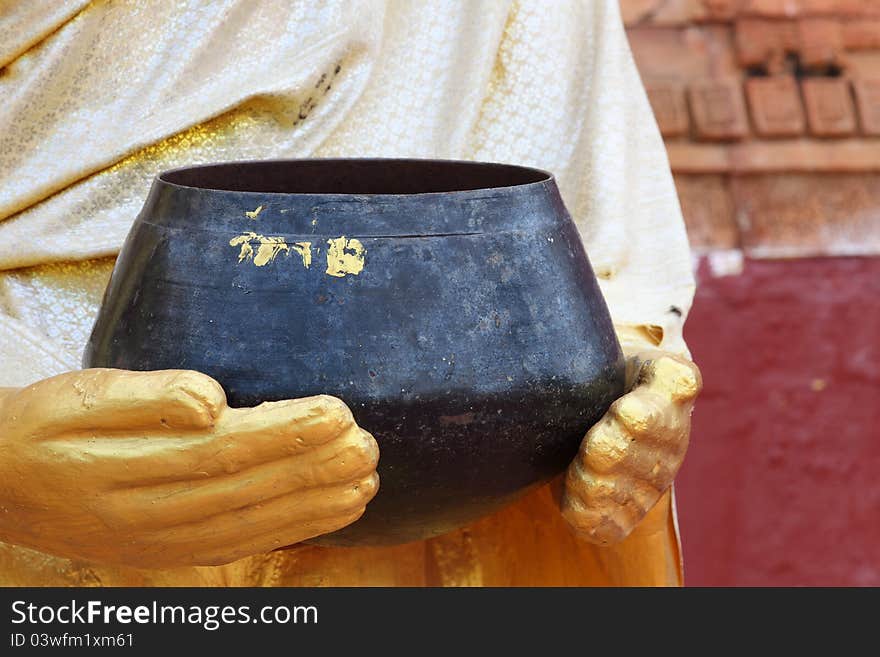 Bowl carried by a Buddhist priest. Bowl carried by a Buddhist priest