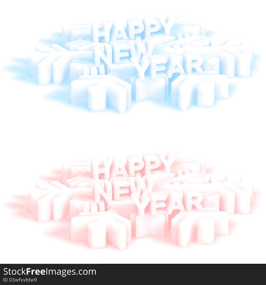 Red And Blue Icy New Year Greeting Card Background