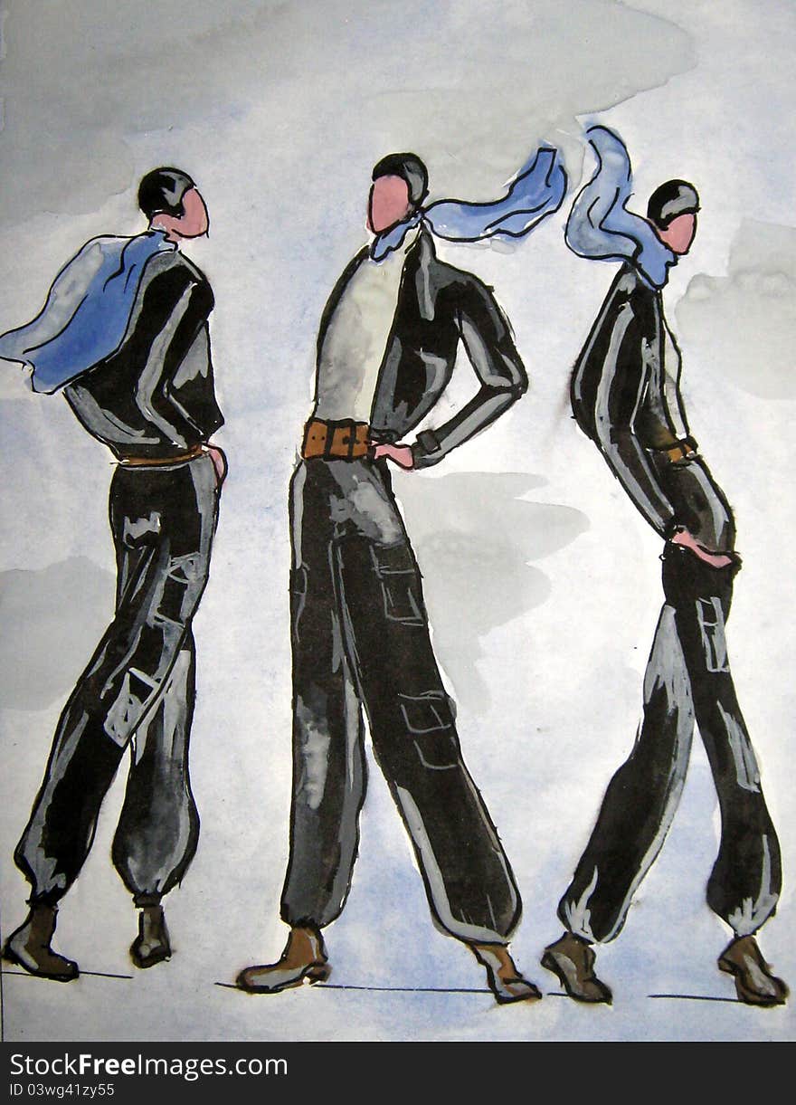 Hand-drawn Sketch Of A Fashion