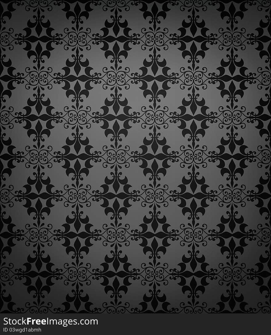 Seamless antique wallpaper with dark edges