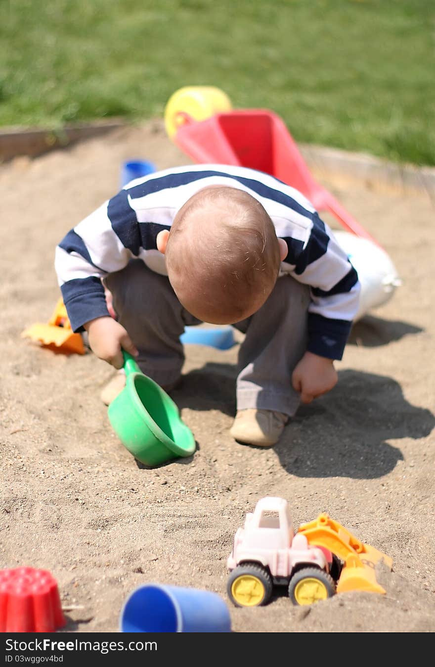 Baby boy playing