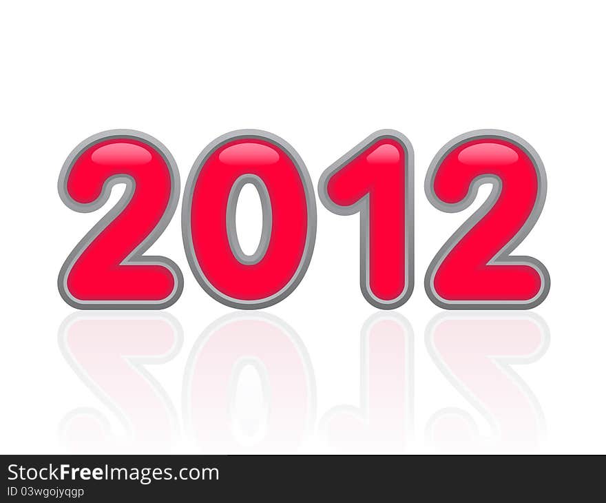 Button of date of the new year 2012. Button of date of the new year 2012