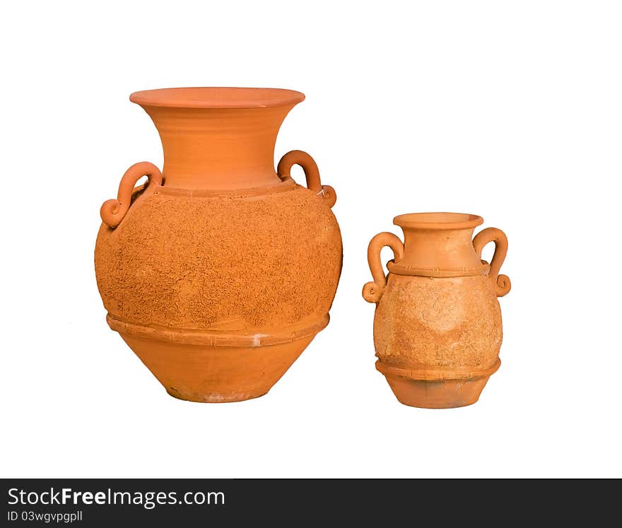 Brown clay pottery