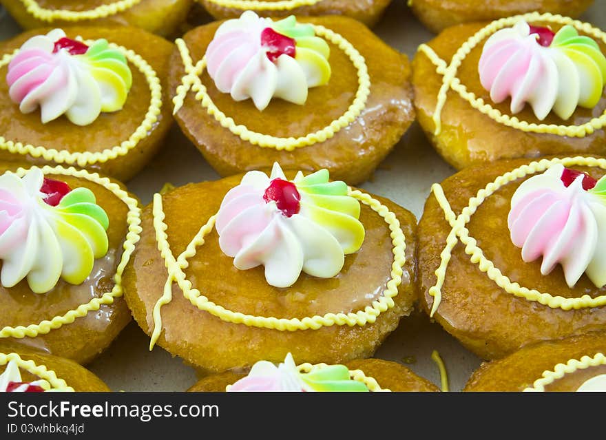 Cup cake on dish white background