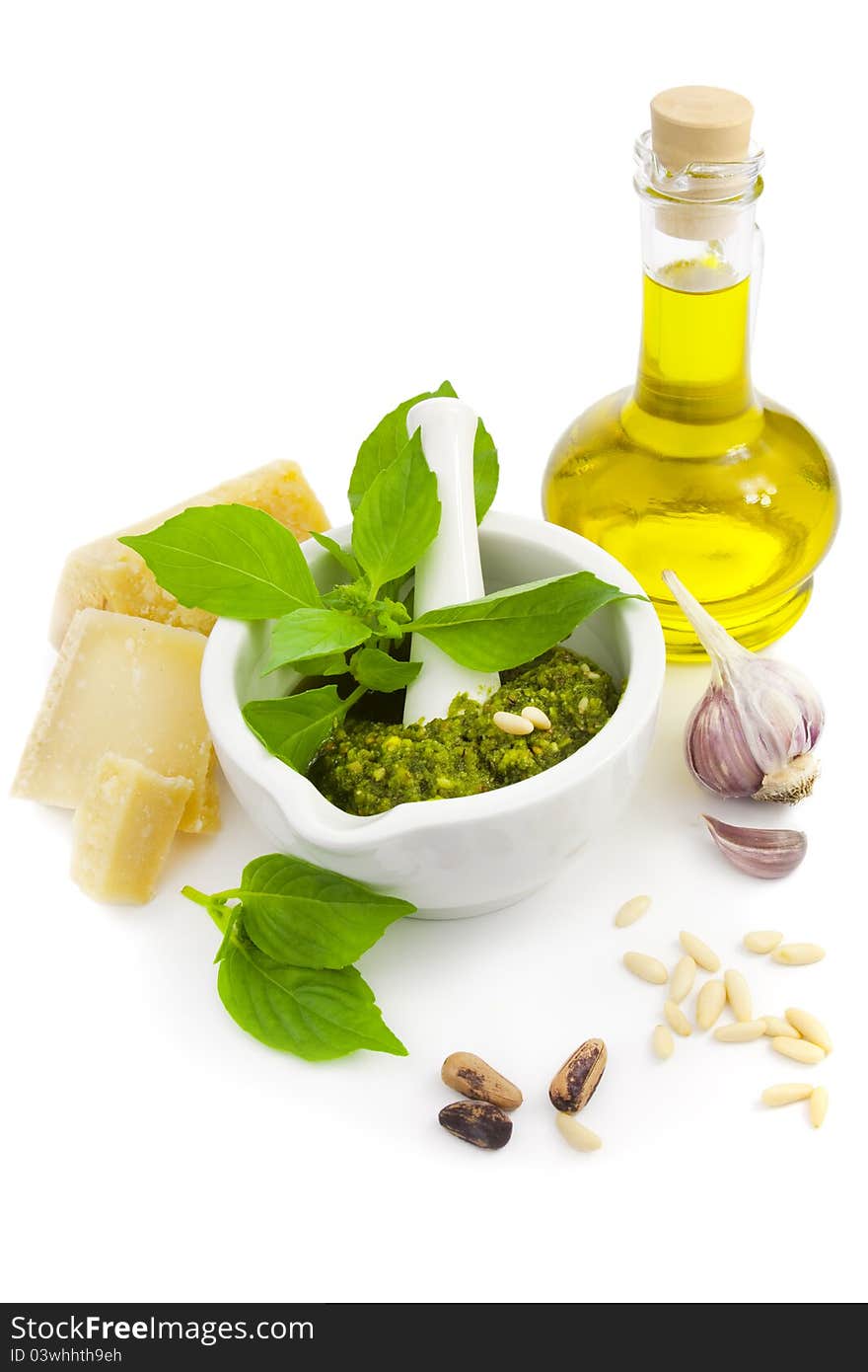 Fresh Italian Pesto And Its Ingredients