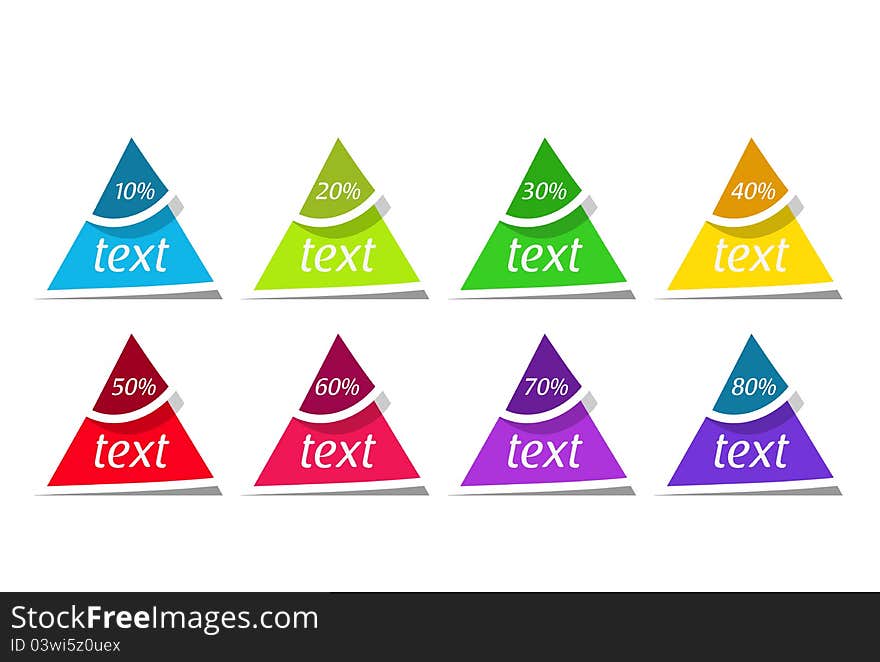 Bright triangle vector isolated banners. Bright triangle vector isolated banners