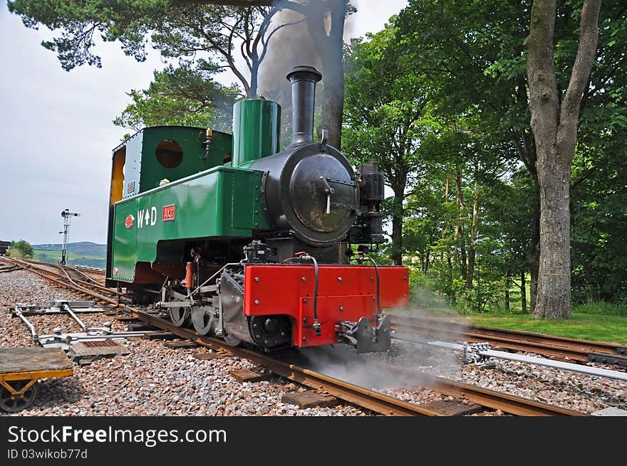 The exmoor steam train at woody bay, devon, england. The exmoor steam train at woody bay, devon, england