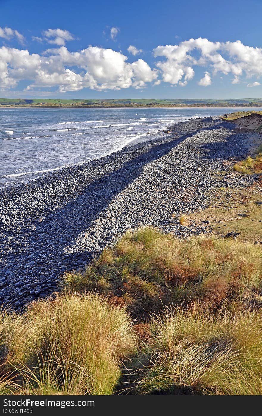 This natural pebble ridge is at westward ho, in north devon, england. This natural pebble ridge is at westward ho, in north devon, england