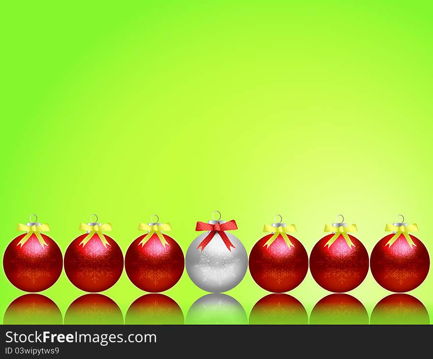 Christmas balls for the background.