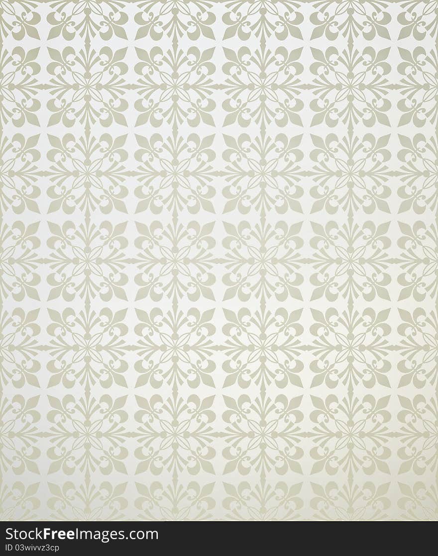 Illustration of repetitive floral wallpaper