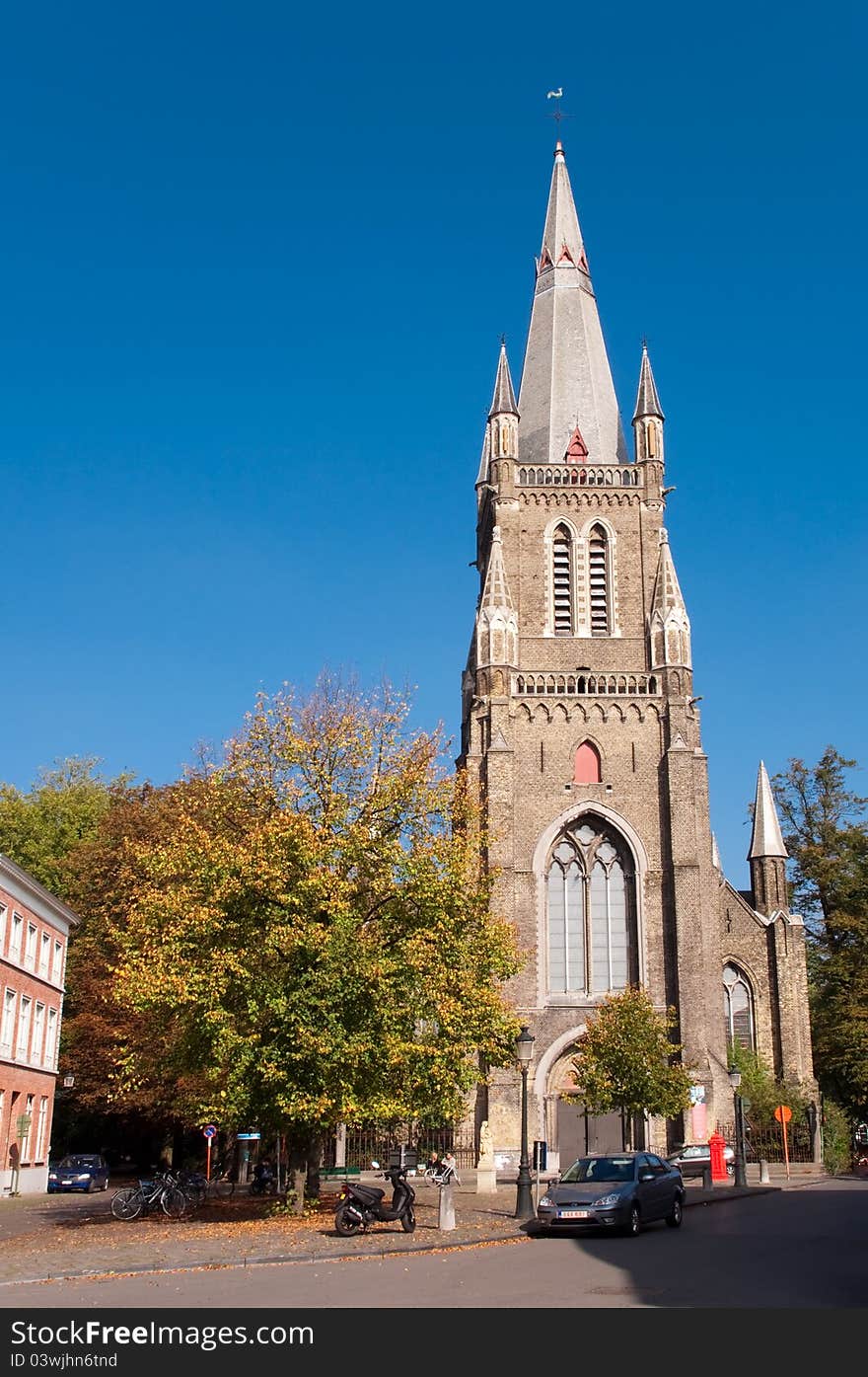 Magdalenakerk Church at Brugge - belgium