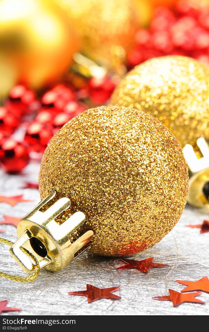 Golden Christmas balls