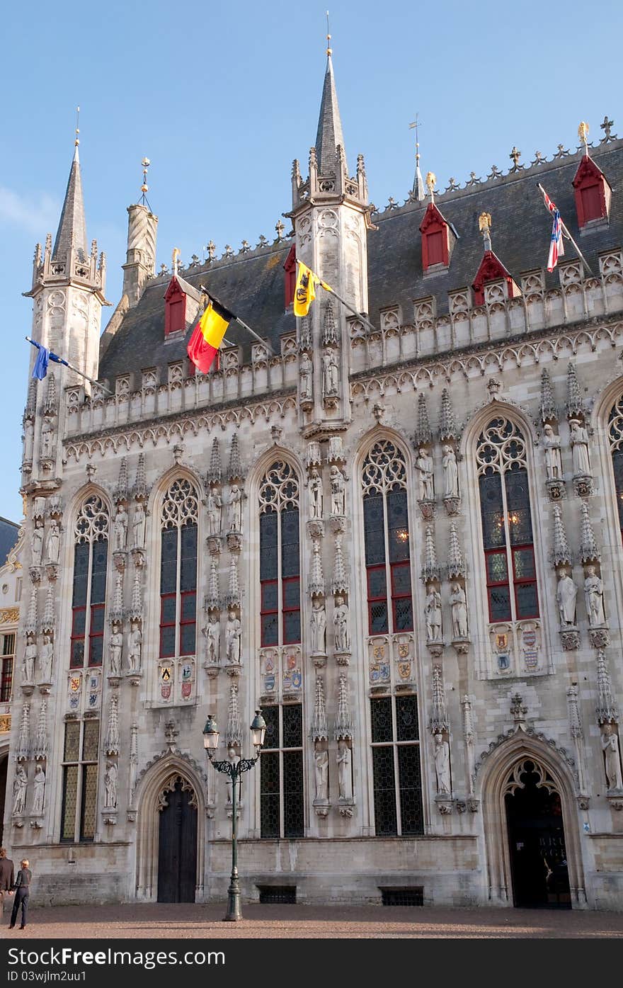 Fachade of town hall at brugge - Belgium