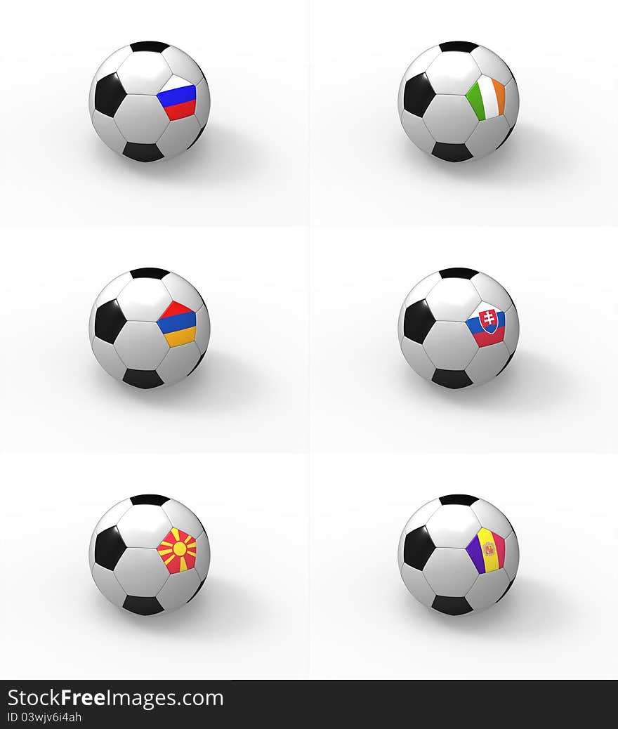 Euro 2012, Soccer Ball With Flag - Group B