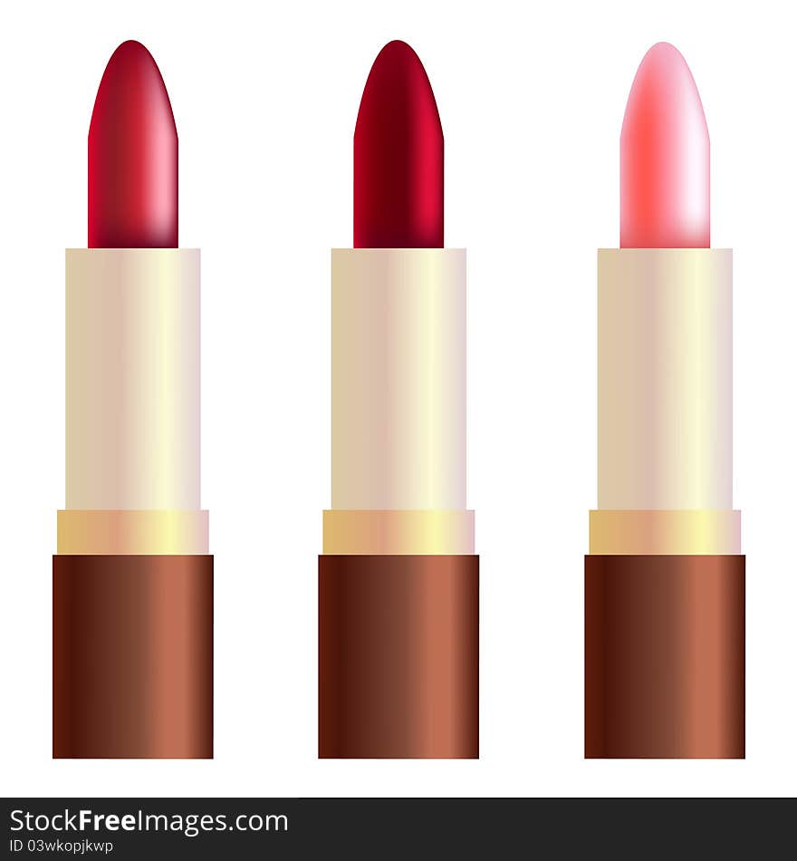 Three vector lipsticks