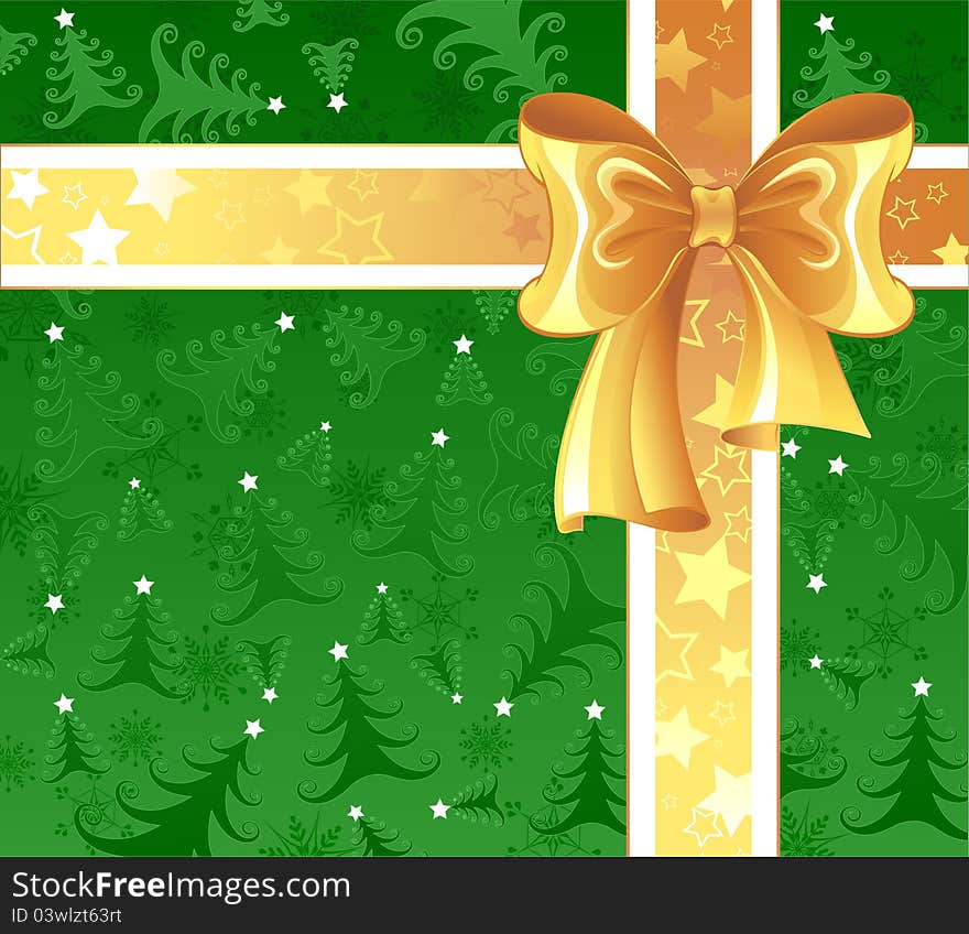 Yellow ribbon on a green background