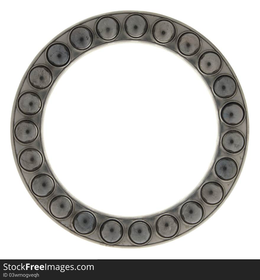 Bearing part of the round in a ring, isolated on white background.