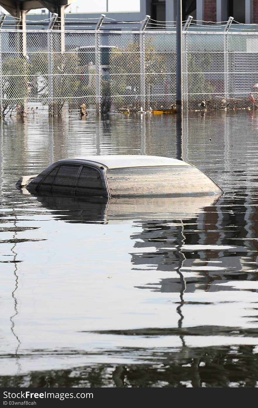 Flooded car November 2011 in thailand