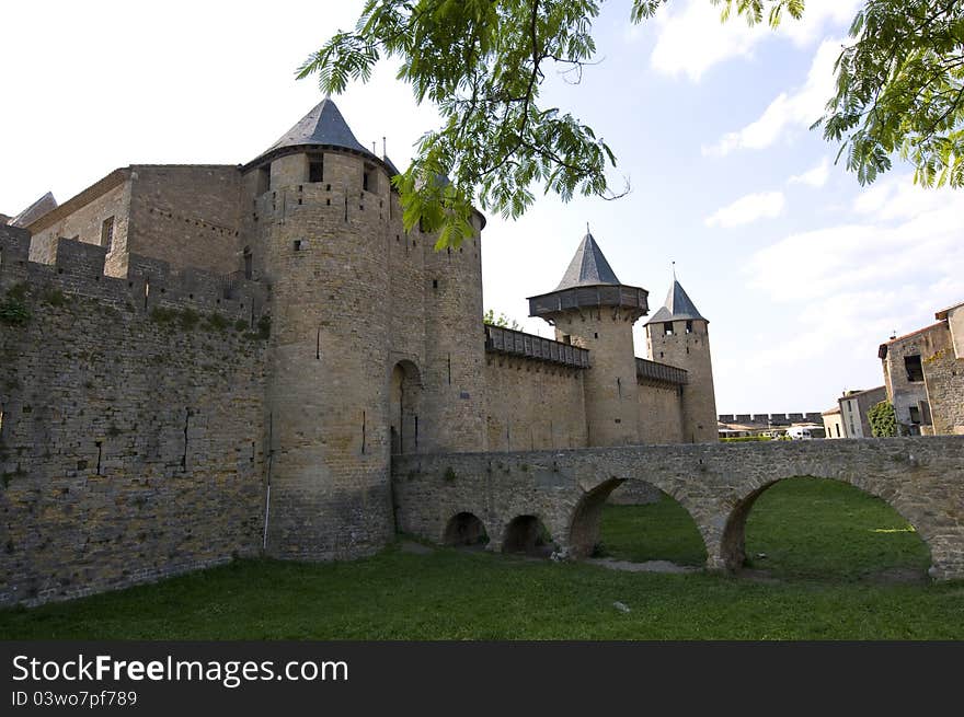 The fortifications of the citadel, Carcassone, France