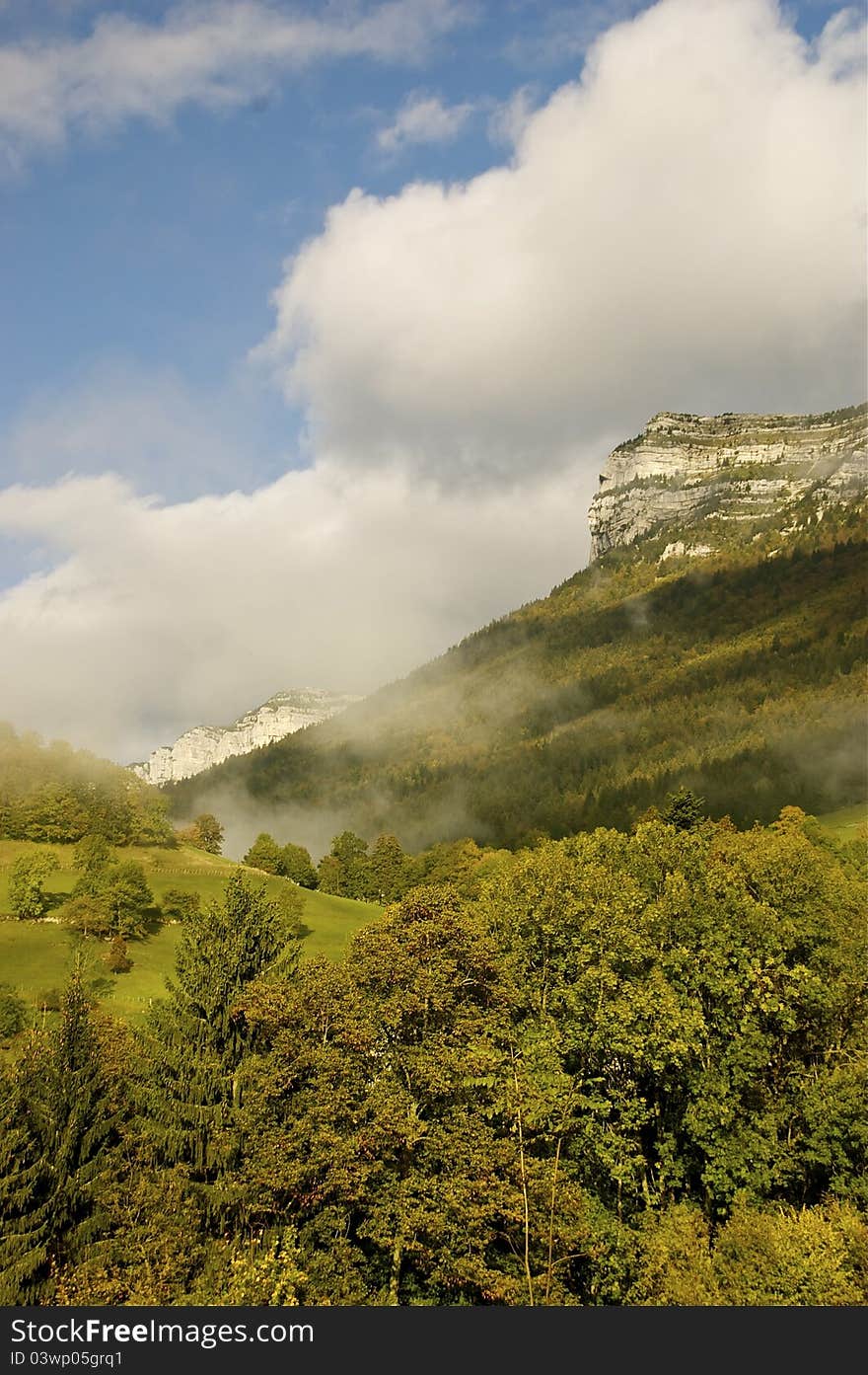 Le Pinet photographed from Les Vincents in the Entremont Valley, Chartreuse National Park. Le Pinet photographed from Les Vincents in the Entremont Valley, Chartreuse National Park.