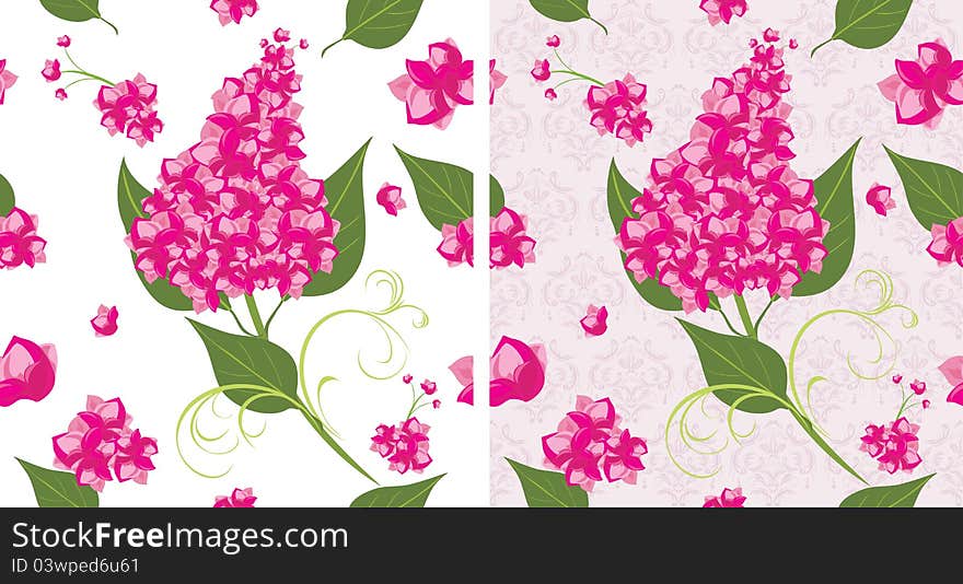 Branch of lilac. Decorative backgrounds for design. Illustration