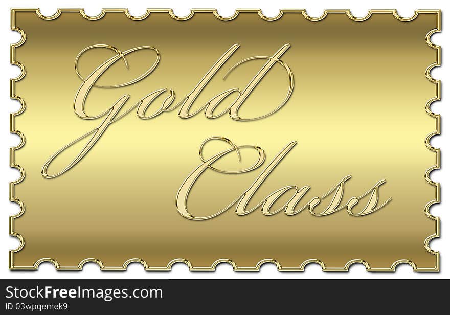 Illustration of a gold class stamp