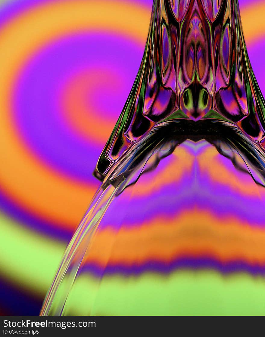 Macro shot of crystal glass with colored background. Macro shot of crystal glass with colored background